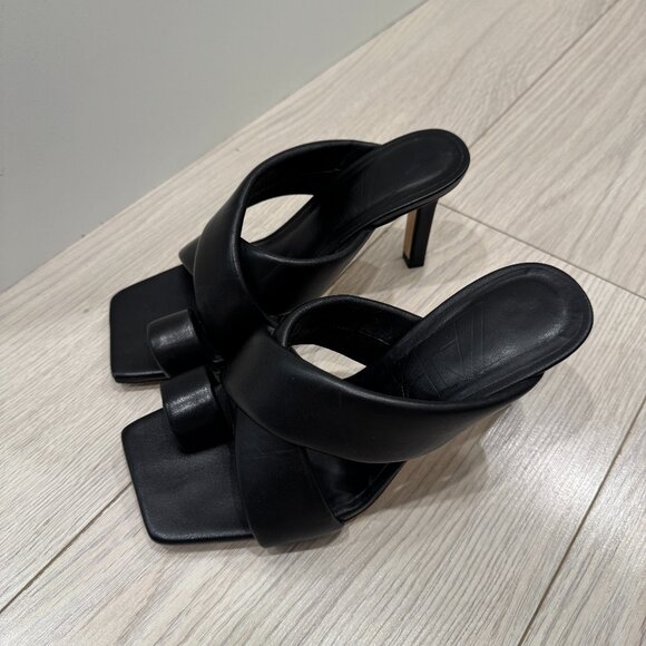 Zara Black Chunky Strappy Heels - Picture 3 of 10